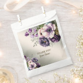 Sachets En Papier Fête de mariage Fleurs violettes rose or élégant (Coupé)