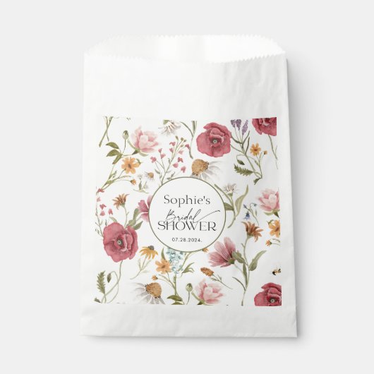 Sachets En Papier Fête de mariage floral  (Devant)