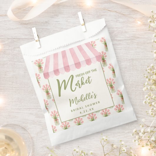 Sachets En Papier Fête de mariage Florale Rose Fraîche du Marché (Coupé)