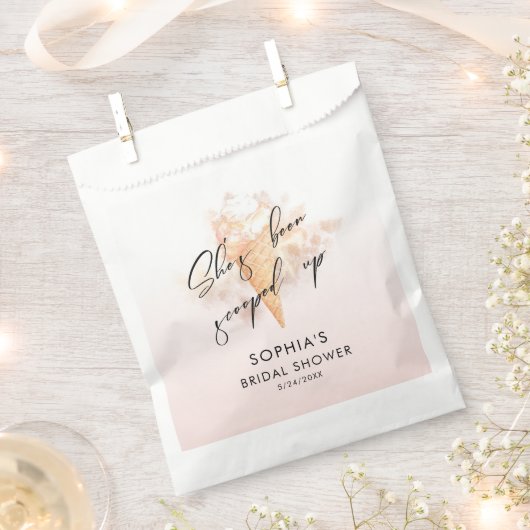 Sachets En Papier Fête de mariage glacée rose aquarelle (Coupé)