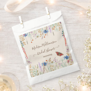 Sachets En Papier Fête de mariage papillon de prairie fleurie