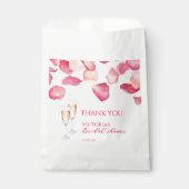 Sachets En Papier Fête de mariage Pink Petals et Prosecco (Devant)