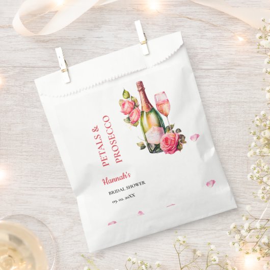 Sachets En Papier Fête de Mariée Pétales et Prosecco (Coupé)