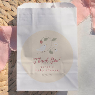 Sachets En Papier Fête de Naissance Fille Oiseaux & Baies Nidificati