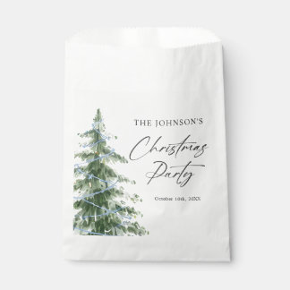 Sachets En Papier Fête de Noël arbre de Noël bleu aquarelle