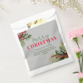 Sachets En Papier Fête de Noël Gris : Holly and Pine on Grey (Scellé)