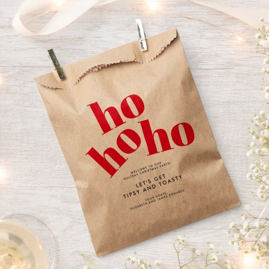 Sachets En Papier Fête de Noël Tipsy et Toasty Hohoho (Coupé)