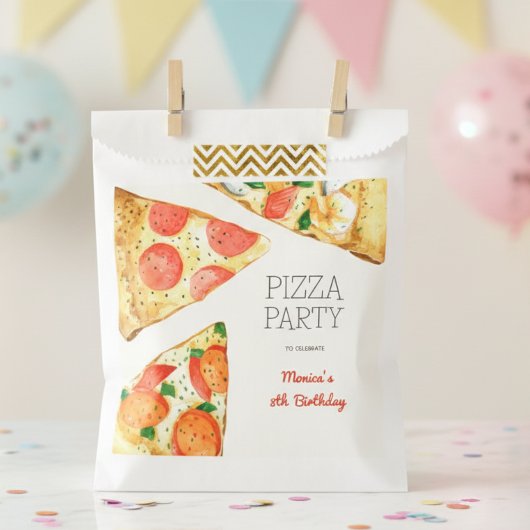 Sachets En Papier Fête de pizza Watercolor
