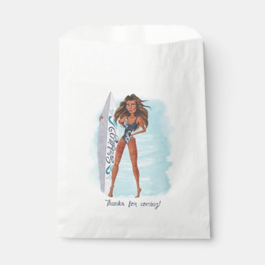 Sachets En Papier Fête de plage surf d'été (Devant)