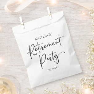 Sachets En Papier Fête de retraite élégante moderne minimaliste