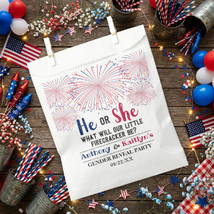 Sachets En Papier Fête de révélation du sexe du 4 juillet avec pétar