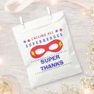 Sachets En Papier Fête de super-héros Merci beaucoup