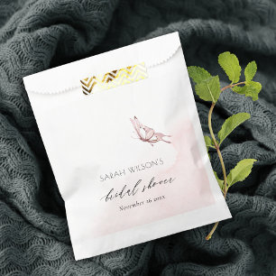 SACHETS EN PAPIER FÊTE DES MARIÉES BOUTTERFLY DE COULEUR D'EAU BLANC