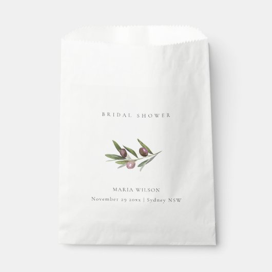 Sachets En Papier Fête des mariées de feuillage de la branche d'oliv (Devant)