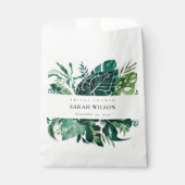 Sachets En Papier Fête des mariées de feuillage vert de la Monstère (Devant)