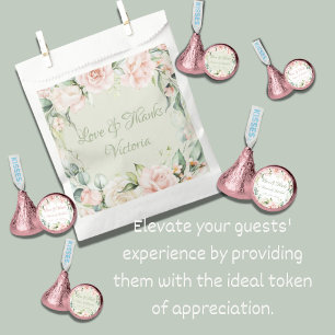 Sachets En Papier Fête des mariées de mariage rose floral