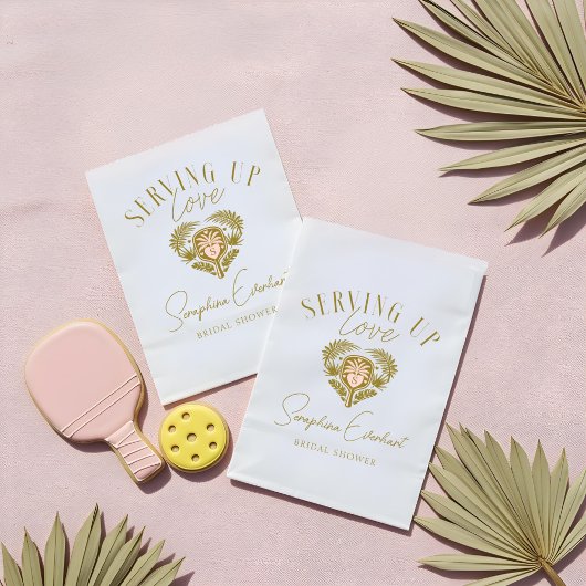Sachets En Papier Fête des mariées de Pickleball Retro Tropical Palm