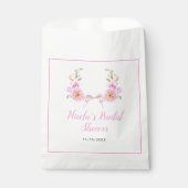 Sachets En Papier Fête des mariées de ruban rose (Devant)