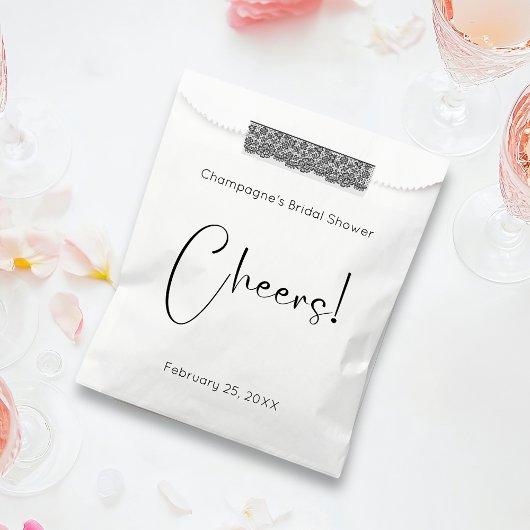 Sachets En Papier Fête des mariées de script moderne