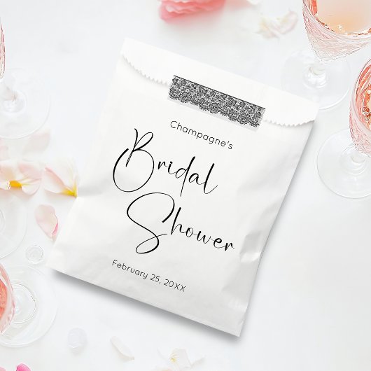 Sachets En Papier Fête des mariées de script moderne