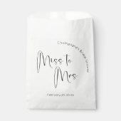 Sachets En Papier Fête des mariées de script moderne Mlle à Mme. (Devant)