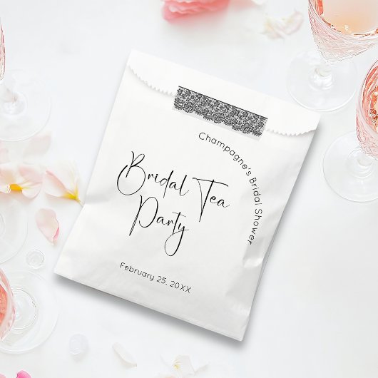 Sachets En Papier Fête des mariées de script moderne Tea Party
