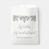 Sachets En Papier Fête des mariées d'hiver Silver Snowflake (Devant)