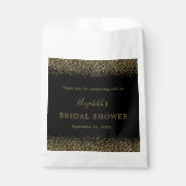 Sachets En Papier Fête des mariées en or noir Empreinte de léopard G (Devant)