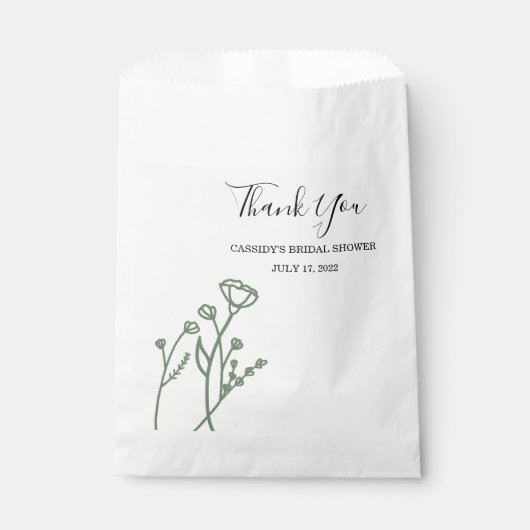 Sachets En Papier Fête des mariées Favoriser le sac Fleur sauvage Sa (Devant)