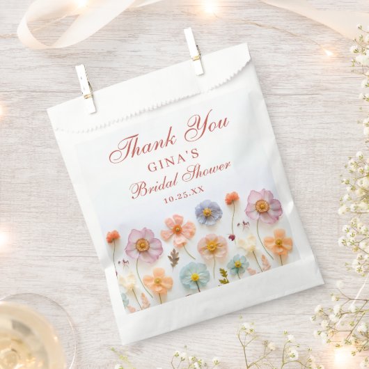 Sachets En Papier Fête des mariées Fleur sauvage Pastel Pink Bohemia (Coupé)