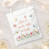 Sachets En Papier Fête des mariées Fleurs sauvages et papillons pers (Coupé)