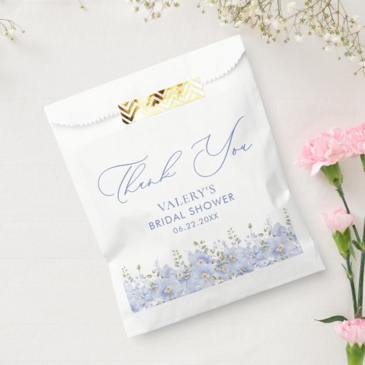 Sachets En Papier Fête des mariées florale bleu poussiéreux (Scellé)