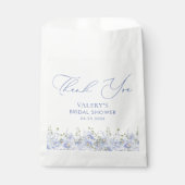 Sachets En Papier Fête des mariées florale bleu poussiéreux (Devant)