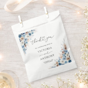 Sachets En Papier Fête des mariées Florale Boho bleu Favoriser Sac