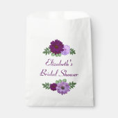 Sachets En Papier Fête des mariées florale de pivoine violette (Devant)