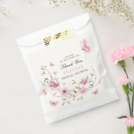 Sachets En Papier Fête des mariées florale des papillons (Scellé)