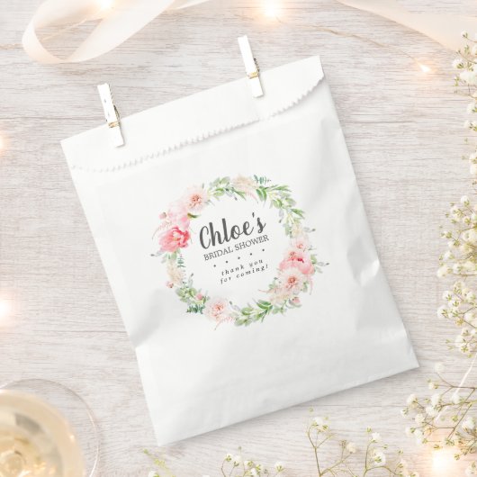 Sachets En Papier Fête des mariées florale Rustique Blush Pink Peoni (Coupé)