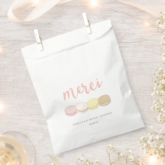 Sachets En Papier Fête des mariées Merci French Macarons (Coupé)