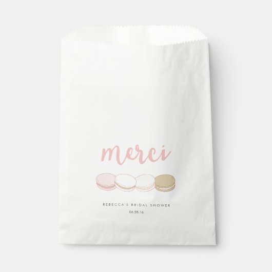 Sachets En Papier Fête des mariées Merci French Macarons (Devant)