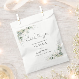 Sachets En Papier Fête des mariées Or Eucalyptus Favoriser Sac