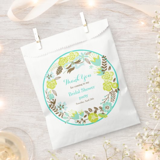 Sachets En Papier Fête des mariées verte et Brown de couronnes flora (Coupé)