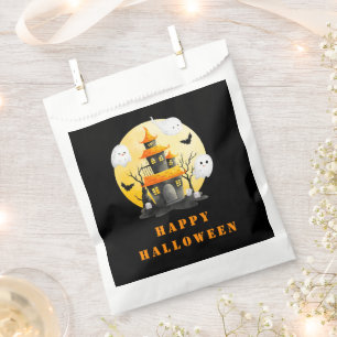 Sachets En Papier Fête d'Halloween avec Maison hantée et Fantômes