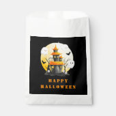 Sachets En Papier Fête d'Halloween avec Maison hantée et Fantômes (Devant)