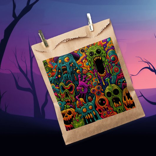 Sachets En Papier Fête d'Halloween | Zombie et monstres