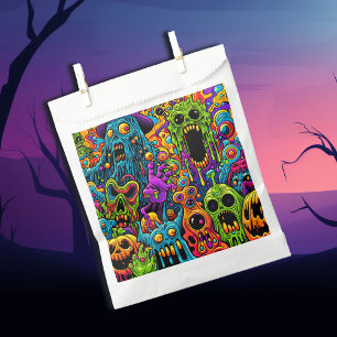 Sachets En Papier Fête d'Halloween   Zombies et Monstres