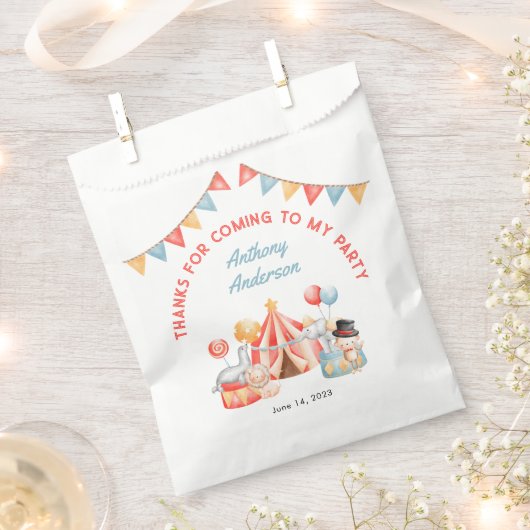 Sachets En Papier Fête du Carnaval de Cute Circus 1er anniversaire M (Coupé)