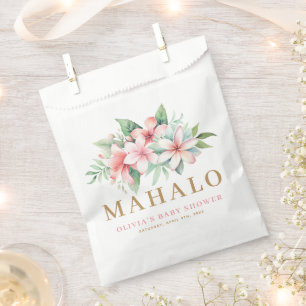 Sachets En Papier Fête Florale Rose Tropicale Baby Shower Aloha