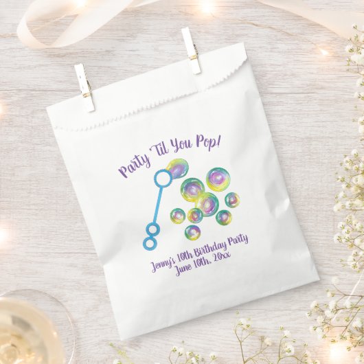 Sachets En Papier Fête Jusqu'À Vous Pop Bubble Wand Anniversaire Bub (Coupé)