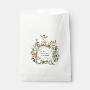 Sachets En Papier Fête Rustic Jungle Green Safari Wild Animals Part