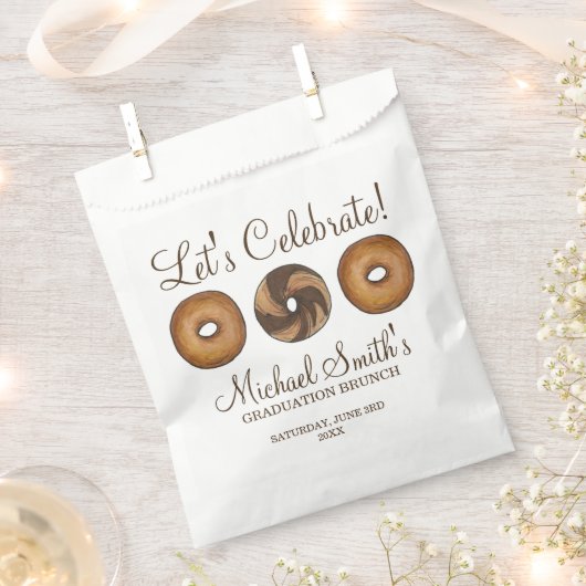 Sachets En Papier Fêtons le brunch de graduation de bagel (Coupé)